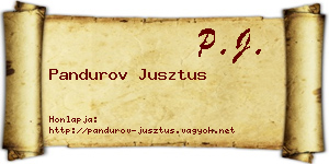 Pandurov Jusztus névjegykártya